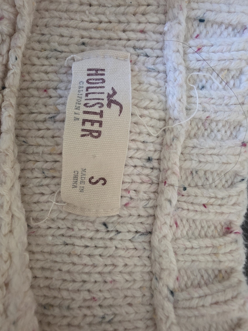 Hollister Light Pink Cable-knit Sweater crewneck Fisherman Minimalist Cozy - Picture 4 of 9